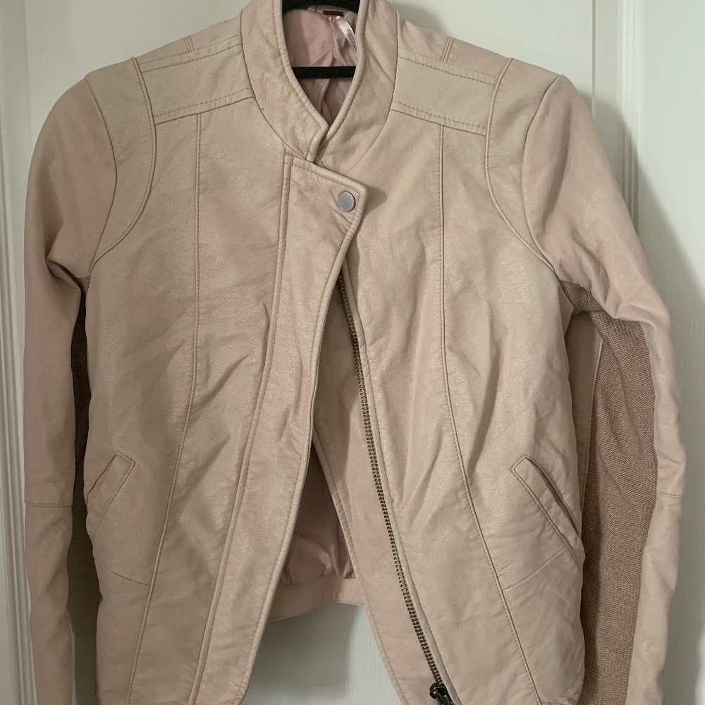 Free People Blush Moto Jacket